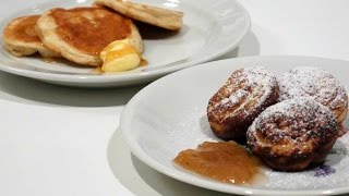 Æbleskiver  Aebleskiver  Apple Slices  American pancakes  pancake cake [upl. by Jara23]