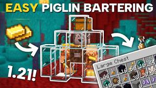 Minecraft 121 EASY Piglin BarteringTrading Farm  3500 items per hour [upl. by Ellener]