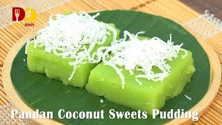 Pandan Coconut Sweets Pudding  Thai Dessert  Piak Poon Bai Tuey  เปียกปูนใบเตย [upl. by Egedan]