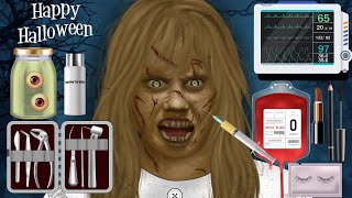 ASMR Ghost ballak plastic surgery animation from the movie Exorcist  Halloween Make up Animation [upl. by Deadman]