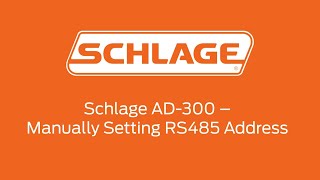 Schlage AD300  Manually Setting RS485 Address [upl. by Anirtek]