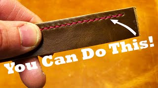 How to Hand Stitch Leather Get Better Fast [upl. by Latsyrhk]