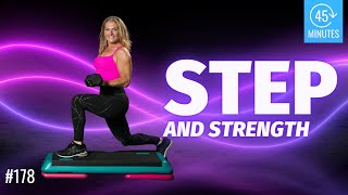 Power Step aerobics and strength Workout with Weights CdornerFitness [upl. by Cassie]