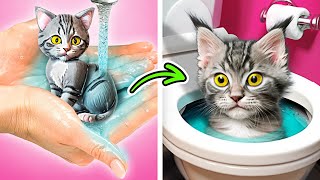 Jai trouvé un chaton 🙀 Jai construit une pièce secrète pour mon animal que papa ne trouvera jamais [upl. by Lemak278]