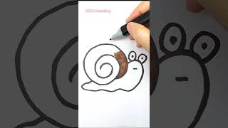 Drawing And Coloring A Snails Step By Step 🎨💖 Easy Draw For Kids [upl. by Arndt]