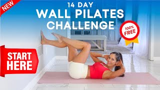 14 Day WALL PILATES CHALLENGE for Beginners Get Stronger Abs in 2024 [upl. by Enyawed]