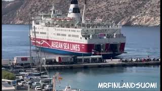 Anemos Arriving Sifnos Greece 2024 Aegean Sea Lines  Ex Rosella Viking Line [upl. by Honniball]