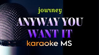 ANYWAY YOU WANT IT JOURNEY KARAOKE [upl. by Ynnor]