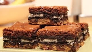 How To Make Slutty Brownies Cookie Oreo Brownies [upl. by Ellingston]