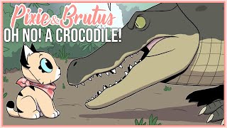 Pixie Meets A Crocodile  Pixie and Brutus Comic Dub [upl. by Yelrak]