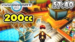 Mario Kart Wii  200cc All Tracks Speedrun  05740 No Ultra Shortcuts [upl. by Baelbeer]