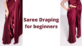 Nivi Drape  How to wear Saree for Beginners  Easy Saree Draping Tutorial  Tia Bhuva [upl. by Nueoras]