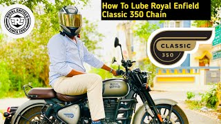 All New Classic 350 DIY  CHAIN CLEANING amp LUBRICATION ಕನ್ನಡದಲ್ಲಿ [upl. by Josey]