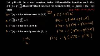 Let gR to R be a non constant twice differentiable function such that g12g32If a real [upl. by Leohcin]