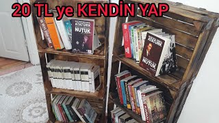 Kasalardan Kitaplık Yapımı Sebze kasalarıyla kitaplık yapımı Geridönüşüm [upl. by Pellikka993]