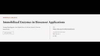 Immobilized Enzymes in Biosensor Applications  RTCLTV [upl. by Bowra488]