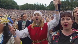 Tens of thousands of Estonians perform mass folk singing [upl. by Skip]