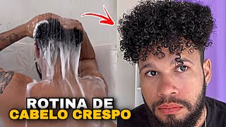 ROTINA DE CABELO CRESPO MASCULINO  COMO DEIXAR O CABELO CACHEADO  DO CRESPO PARA O CACHEADO [upl. by Colton]