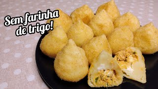 COXINHA COM MASSA DE BATATA SEM FARINHA DE TRIGO FÁCIL E DELICIOSA [upl. by Gamaliel]