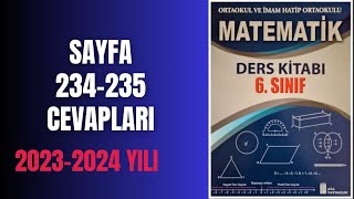 6 SINIF MATEMATİK KİTABI SAYFA 234235 CEVAPLARI [upl. by Netsryk]