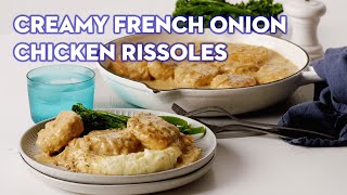 Chicken rissoles with a creamy French onion sauce [upl. by Jerman538]