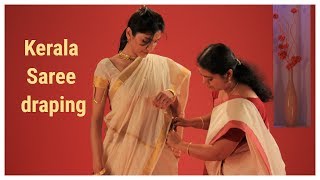 Learn Kerala Saree draping by yourself  Saree draping Tutorial [upl. by Nivlag]