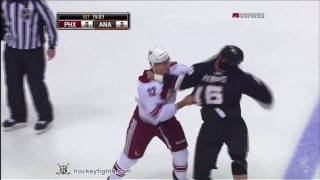 Paul Bissonnette vs George Parros Dec 5 2010  Phoenix feed [upl. by Nyrok]