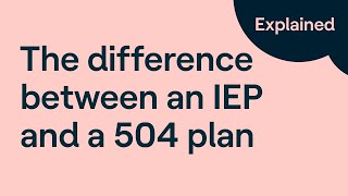 IEP vs 504 Plan What Is the Difference Between IEP and 504 Plan [upl. by Limber229]