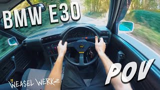 B Road BEATER  POV BMW E30 M52 Swap [upl. by Eiveneg]