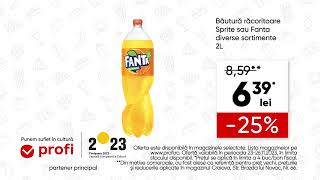 La Profi găsești o mulțime de oferte Acum ai Sprite sau Fanta div sortimente 2L la un pret special [upl. by Lamp]