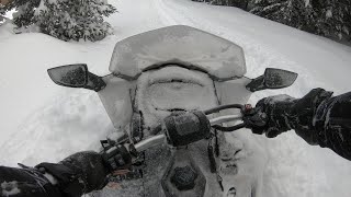 Skidoo Renegade Adrenaline 1200 in Deep Snow 4k [upl. by Norrahc]