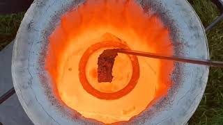 Melting copper wire into 14kg ingot [upl. by Sel]