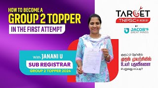 Secrets to Becoming a Group 2 Topper in Your 1st Attempt  Group 2 Topper amp Sub Registrar Janani [upl. by Celeste]