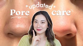 How to reduce the appearance of your PORES ✨ updated pore care routine [upl. by Aicinoid]