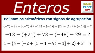 OPERACIONES CON ENTEROS Y SIGNOS DE AGRUPACIÓN  Ejercicios 1 2 y 3 [upl. by Elery]