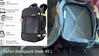 Safari Backpack Review  Safari seek 45L  travel backpack [upl. by Normand]