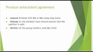 Pronoun antecedent agreement [upl. by Salvay]