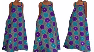 How to Make Simple Maxi Dress Tutorial [upl. by Joappa957]