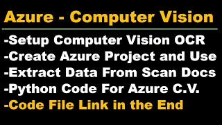 Azure Computer Vision  Azure OCR  Azure How to Extract Text From Scanned Document [upl. by Almap]