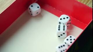 Playing yatzy rolling five dice in slow motion Free HD video footage [upl. by Azeret]