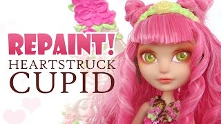 Repaint Valentine Heartstruck Cupid Ever After High Custom Face Up [upl. by Sheelah218]