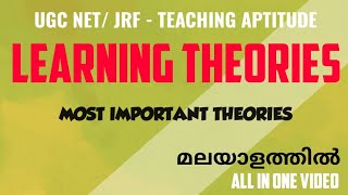 Learning TheoriesTeaching Aptitude  Complete in 25 minutes  UGC NET KTET  in Malayalam [upl. by Kiryt]