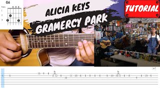 GUITAR TUTORIAL Alicia Keys  Gramercy Park CHORDSSOLOTABS [upl. by Bael719]