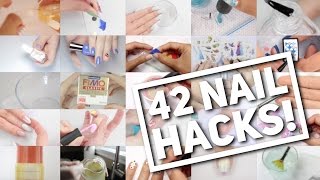 42 NAIL HACKS  Nail Art Hack Compilation [upl. by Mehalek957]