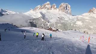 Canazei Belvedere ski area Val di Fassa Dolomiti [upl. by Eelah]