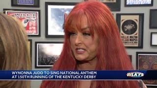 Wynonna Judd performing national anthem at Kentucky Derby 150 [upl. by Aneetak205]