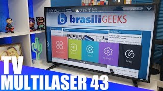 MULTILASER FABRICANDO TV CONHEÇA A SMARTV TL004 DE 43 POLEGADAS UNBOXING E IMPRESSÕES [upl. by Tyre]