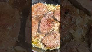 Filet Mignon with Mustard and Onion Sauce recipe foodshorts filetmignon [upl. by Edsel]