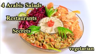 4 types of Arabic Salads  with the secret of restaurants flavors  Chef Sinan [upl. by Nuahsar]