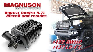 Toyota Tundra gets a Supercharger with BeforeAfter Dyno Pulls  Magnuson Superchargers [upl. by Yrem]